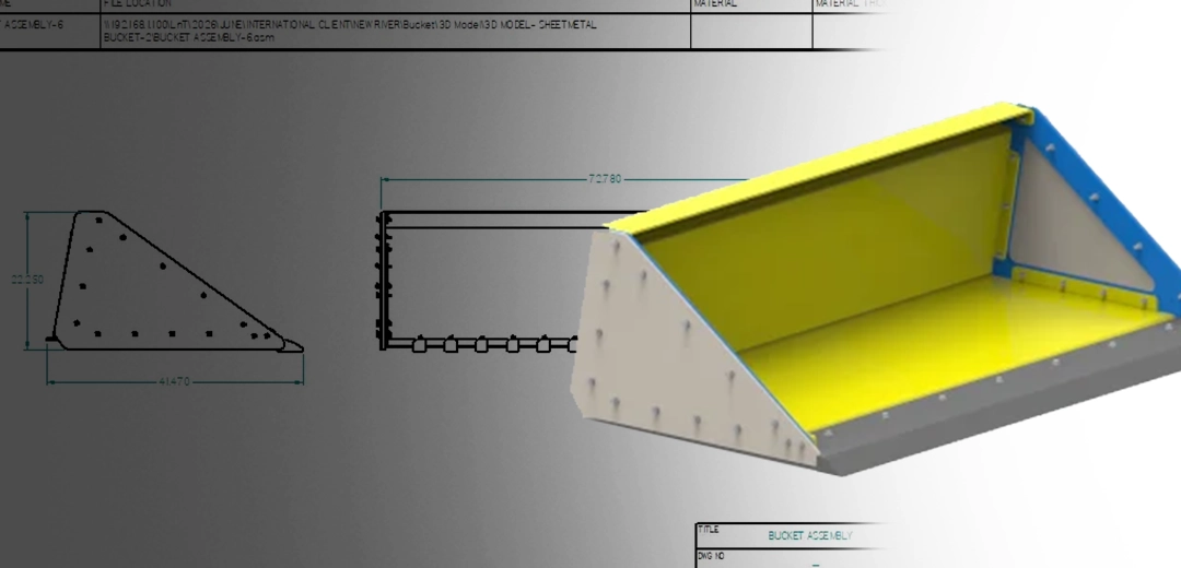 Bolted Front Loader Bucket Design & Manufacturing Documentation