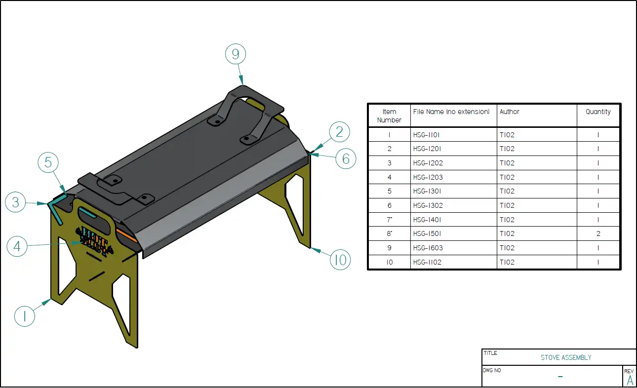 Tab and Slot Grill Stove Design & Manufacturing Documentation - Project Image 2